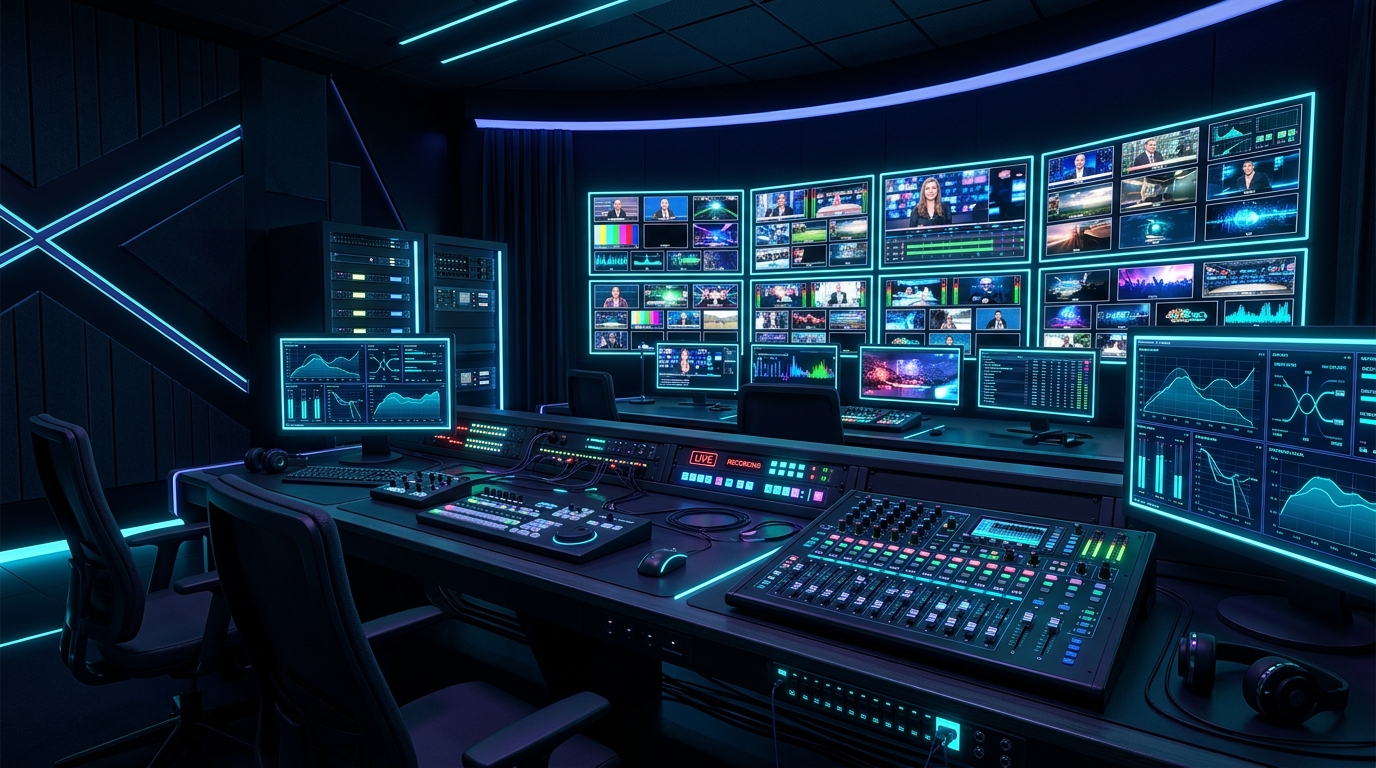 Live video streaming production mixer with multiple feed screens